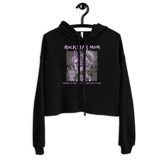 Rockstar Mom Crop Hoodie - Rocking Carts